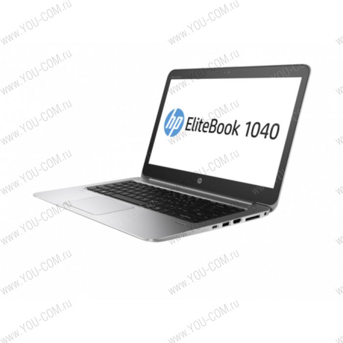 Ноутбук без сумки HP EliteBook Folio 1040 G3 Core i7-6500U 2.5GHz,14" FHD (1920x1080) AG,8Gb DDR4 total,256Gb SSD,LTE,45Wh LL,FPR,1.5kg,3y,Silver,Win10Pro