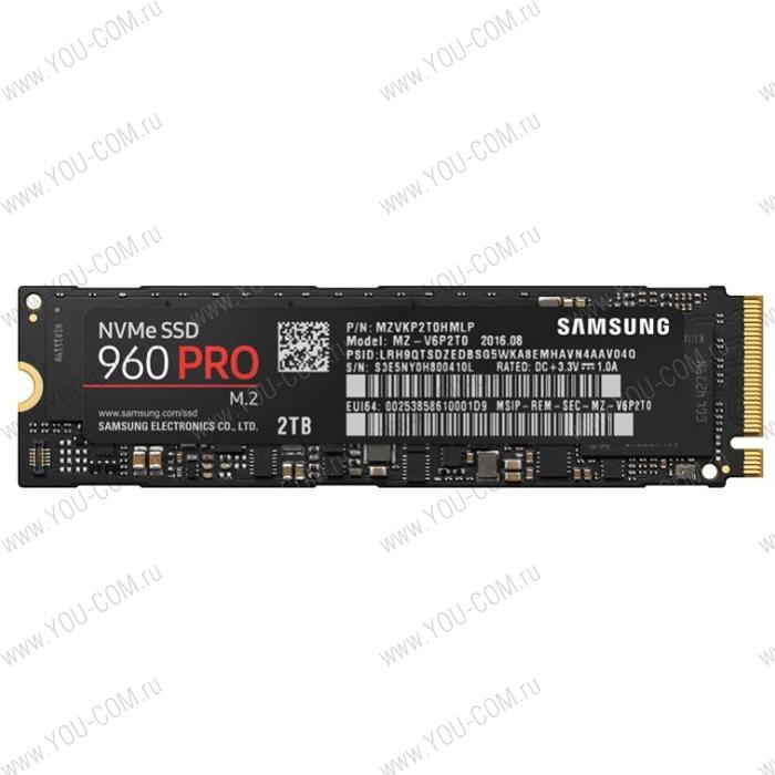 Твердотельный накопитель SSD M.2 (PCI-E NVMe) 2Tb (2048GB) Samsung 960 PRO (R3500/W2100MB/s) (MZ-V6P2T0BW)