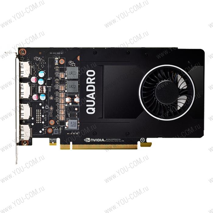 PNY Nvidia Quadro P2000 5GB PCIE 2xDP 160-bit DDR5 1024 Cores 4xDP to DVI-D (SL) adapter, Bulk