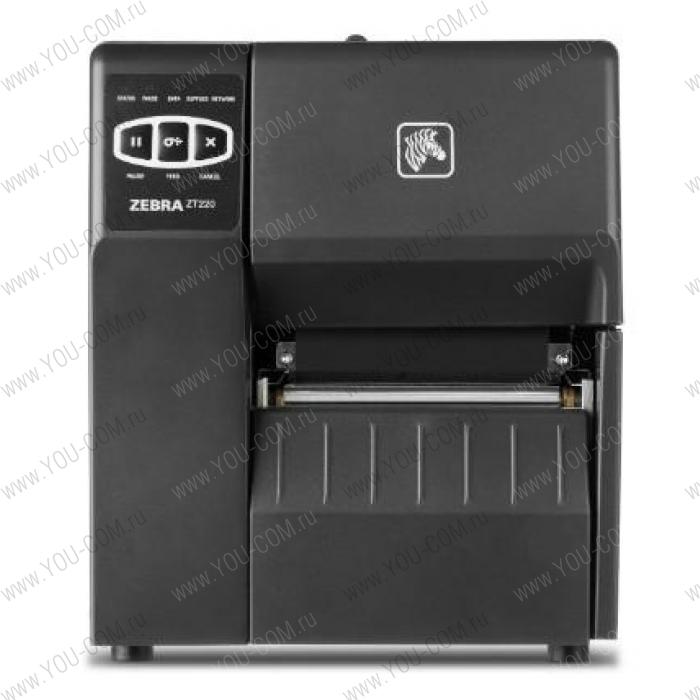 Zebra DT Printer ZT220; 300 dpi, Euro/ UK cord, Serial, USB, Tear