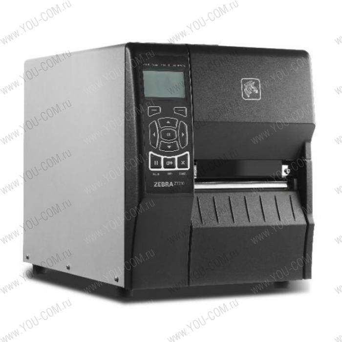 Zebra DT Printer ZT230; 203 dpi, Euro/ UK cord, Serial, USB, Cutter with Catch Tray