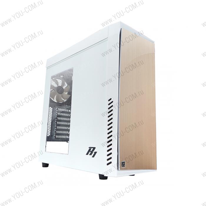 ZALMAN R1, ATX, WHITE, WINDOW, 2x5.25", 4x3.5", 2x2.5", 2xUSB2.0, 1xUSB3.0, FAN CONTROLLER, FRONT 1x120mm, REAR 1x120mm, TOP 1x120mm (незначительное повреждение коробки)