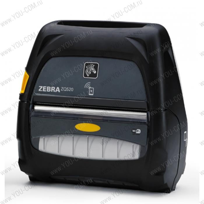 Zebra DT Printer ZQ520; Dual Radio (Bluetooth 3.0/WLAN), Linered Platen, Active NFC, English, Grouping E
