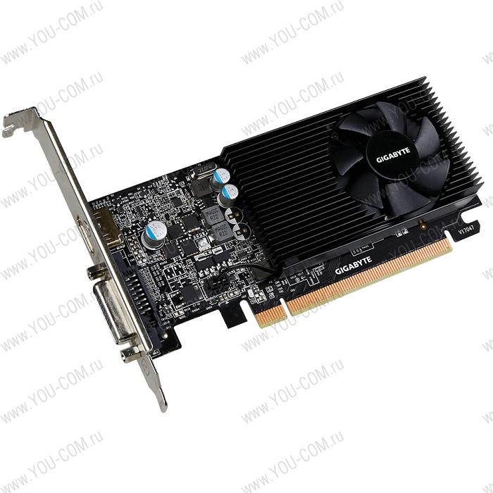 Видеокарта Gigabyte GV-N1030D5-2GL//GeForce GT 1030 1252Mhz PCI-E 3.0 2048Mb 6008Mhz 64 bit DVI HDMI HDCP Low Profile