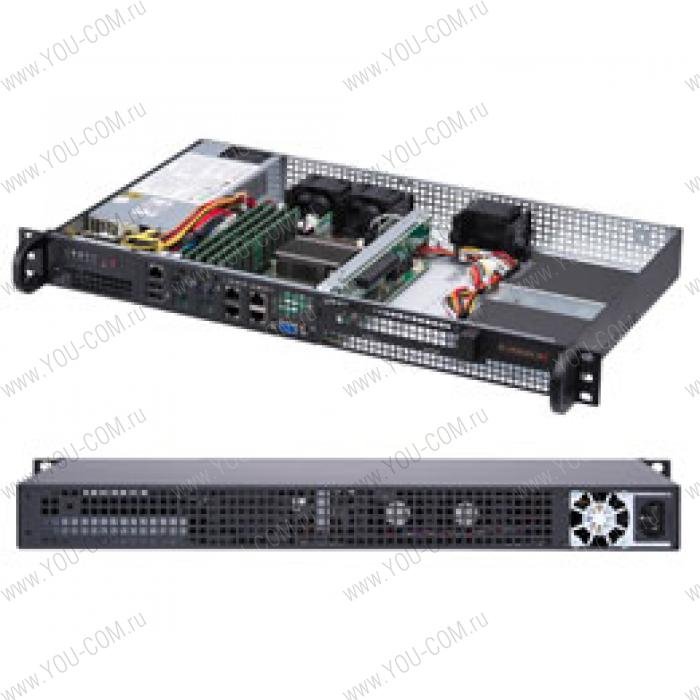 Серверная платформа Supermicro SuperServer 1U 5019A-FTN4 Intel Atom C3758/ no DIMM(4)/ SATARAID HDD(2)LFF/ 4xGbE/1xFH, M2/ 1x200W