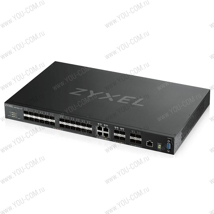 L3 Core коммутатор Zyxel XGS4600-32F, rack 19", 24xSFP, 4xCombo (SFP/RJ-45), 4xSFP+, стекируемый (до 4), 2 блока питания в комплекте