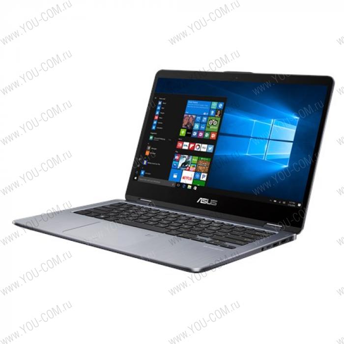 Ноутбук ASUS VivoBook Flip 14 TP410UA-EC303T Core i3-7100/8Gb/1Tb HDD/ntel HD graphics 620/14.0"/FHD TOUCH (1920x1080)AG/WiFi/BT/Cam/Windows 10/GREY/Illuminated KB/1,4kg/Sleeve