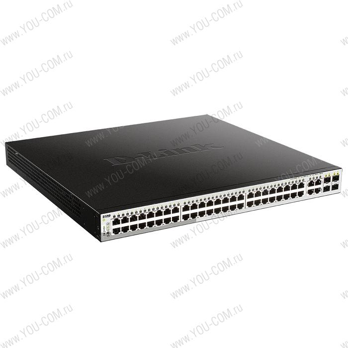 D-Link DGS-1210-52MP/F1A, Gigabit Smart Switch with 48 10/100/1000Base-T PoE and 4 Gigabit SFP ports