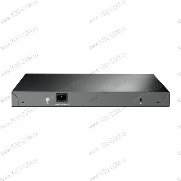 Коммутатор [T2600G-28MPS] Tp-Link T2600G-28MPS 24гигабитныхпортаRJ45,включая4 SFPпорта,поддержка802.3at/af, общий бюджет до 384 Вт, статическаямаршрутизация, VLAN на базе порта/тэга/голоса/MAC-адреса/протокола, Q-in-Q (двойноетегирование),изол