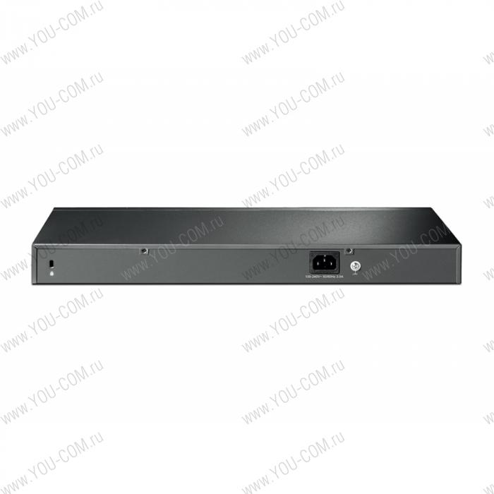 Коммутатор [T1500-28PCT] Tp-Link T1500-28PCT 24 порта RJ45 10/100 Мбит/с, 4 гигабитных порта RJ45 и 2 комбинированных SFP-слота, поддержка 802.3at/af, бюджет PoE до 180 Вт, VLAN на базе тега, STP/RSTP/MSTP, IGMP V1/V2/V3 Snooping, 802.1P QoS, ограничени