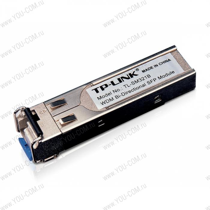 SFP-модуль [TL-SM321B] Tp-Link TL-SM321B  1000Base-BX WDM двунаправленный,разъём LC, TX:1310нм/RX:1550нм, одномодовый, 10км