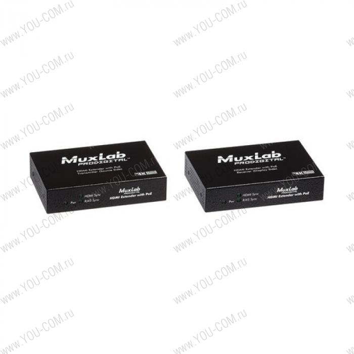 Приемник HDBT / HDMI, управление IR, UHD-4K до 70м с PoE MuxLab 500451-PoE-RX