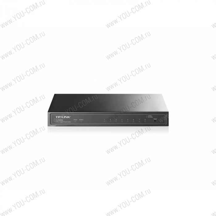 Коммутатор [TL-SG2008] Tp-Link TL-SG2008 8 портов RJ45 10/100/100 Мбит/с, VLAN на базе тэга, STP/RSTP/MSTP, IGMP V1/V2/V3 Snooping, фильтрация DHCP, 802.1P QoS, ограничение скорости, голосовой VLAN, Port Trunking, LACP, зеркалирование порта, SNMP, RMON