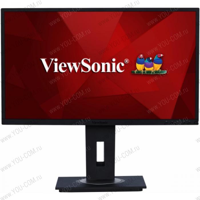 Монитор Viewsonic 23.8" VG2448 IPS SuperClear, 1920x1080, 5ms, 250cd/m2, 178°/178°, 50Mln:1, D-Sub, HDMI, DP, USB-Hub, колонки, Tilt, Swivel, Pivot, рег.по высоте, VESA, Black