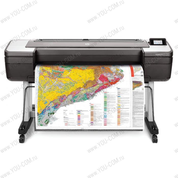 Широкоформатный принтер HP DesignJet T1700 PS (44",2400x1200dpi, 26spp(A1), 128Gb(virtual), HDD500Gb, host USB type-A/GigEth,stand,sheet feed,1 rollfeed,autocutteTouchScreen, 6 cartridges/3 heads)