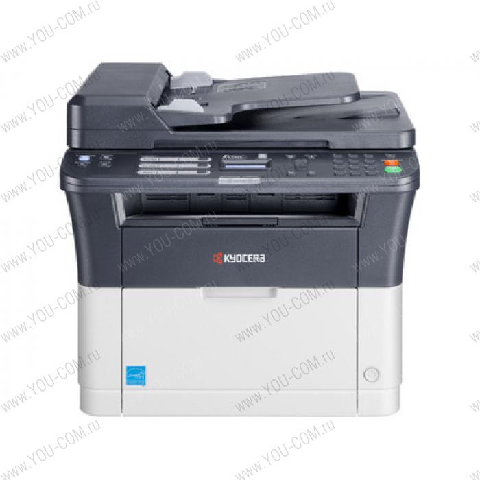 Kyocera FS-1025MFP, P/C/S, ч/б лазерный, A4, 25 стр/мин, 1800x600 dpi, 64 Мб, USB 2.0, Network, лоток 250 л., Duplex, автопод., старт.тонер 1000 стр.