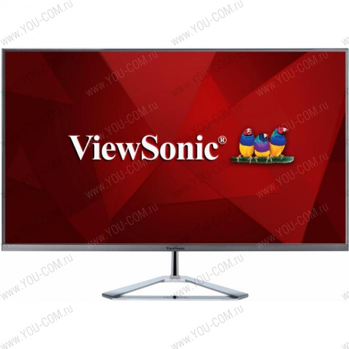 Монитор Viewsonic 32" VX3276-2K-mhd IPS SuperClear, 2560x1440, 4ms, 250cd/m2, 178°/178°, 80Mln:1, HDMI, DP, Mini-DP, колонки, Headphone Out, Frameless, регул. наклона, VESA, Silver Black