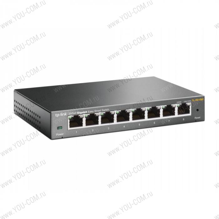 Коммутатор [TL-SG108E] Tp-Link TL-SG108E 8 портов RJ45 10/100/1000 Мбит/с