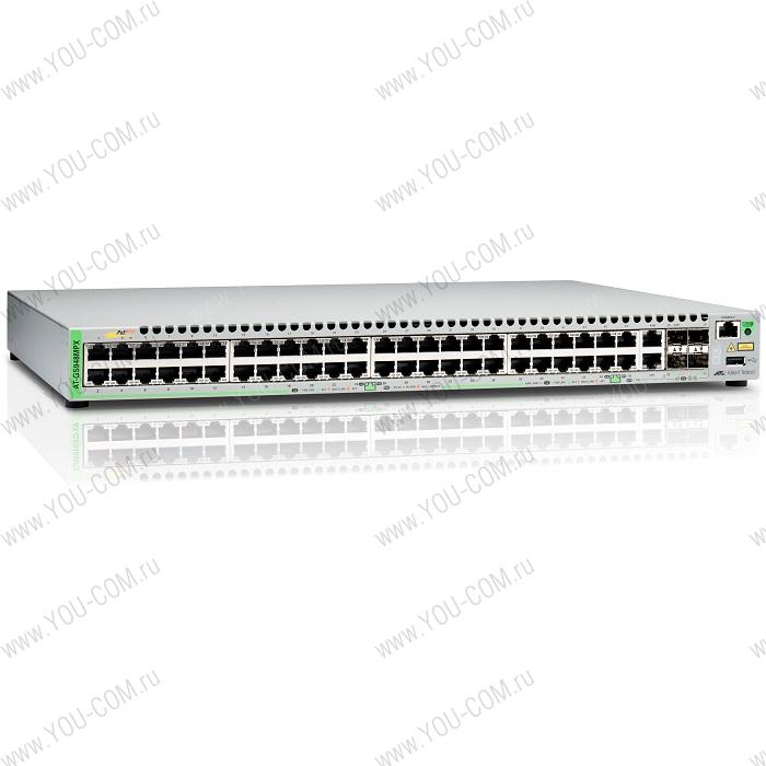 Коммутатор Allied Telesis Gigabit Ethernet Managed switch with 48  10/100/1000T POE ports, 2 SFP/Copper combo ports, 2 SFP/SFP+ uplink slots, single fixed AC power supply (существенное повреждение коробки)