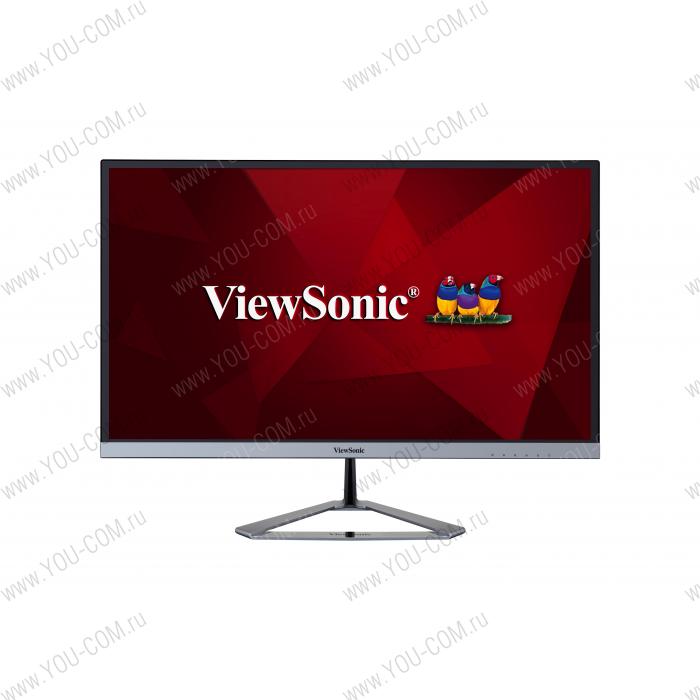 Монитор ViewSonic 27" VX2776-SMHD IPS LED, 1920x1080, 250 cd/m2, 80Mln:1, 178°/178°, 4ms, D-Sub, HDMI, Display Port, колонки, Headphone Out, Frameless, Silver Black