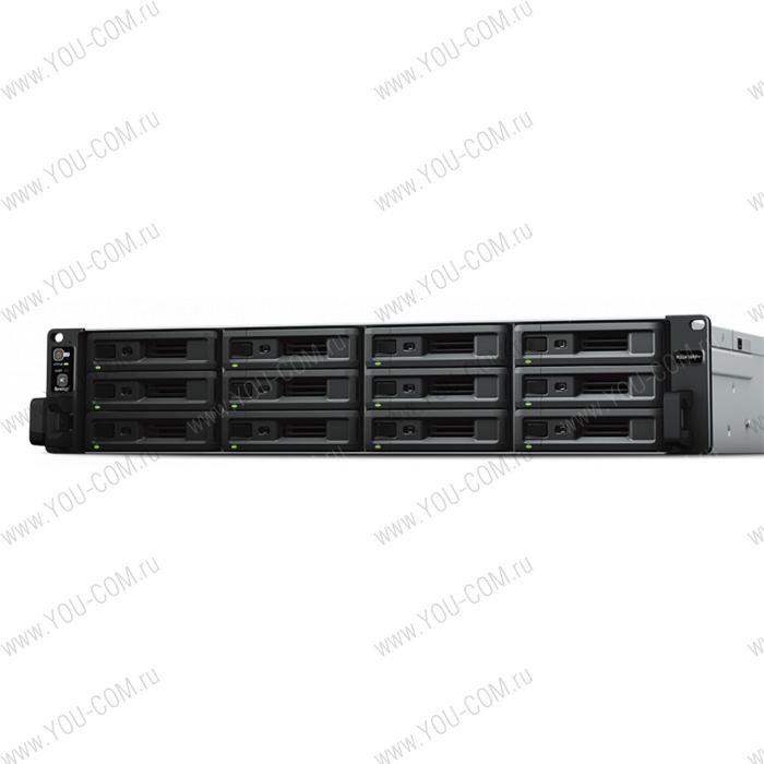 СХД Synology RS2418+ Rack 2U QC2,1GhzCPU/4Gb(up to 64)/RAID0,1,10,5,6/up to 12hot plug HDDs SATA(3,5' or 2,5')(up to 24 with RX1217)/2xUSB/4GigEth(+1Expslot)/iSCSI/2xIPcam(up to 40)/1xPS/no rail