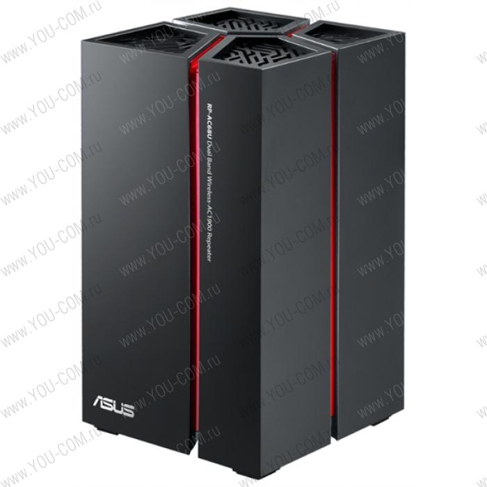 ASUS RP-AC68U // WI-FI репитер, 802.11n + 802.11 ac, до 600 + 1300Мбит/c, 2,4 + 5 гГц, GBT LAN ; 90IG01U0-BO3010