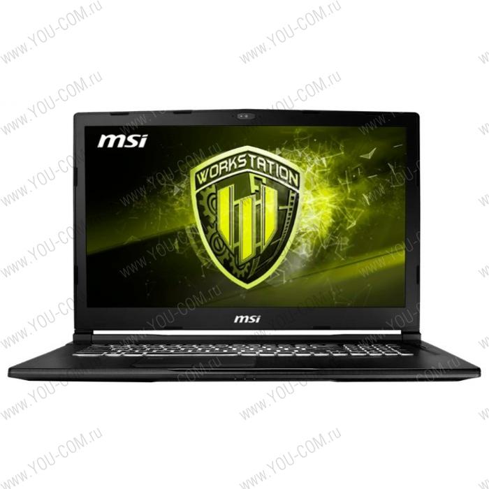 Ноутбук без сумки MSI WE73 8SJ-075RU Core i7-8750H 2.2GHz,17.3" FHD IPS AG,32GB DDR4(2),256Gb SSD/1TB 7.2krpm,NV P2000 4Gb,WiFi,BT,Backlite kbd,Win10Pro(64),3y,Black