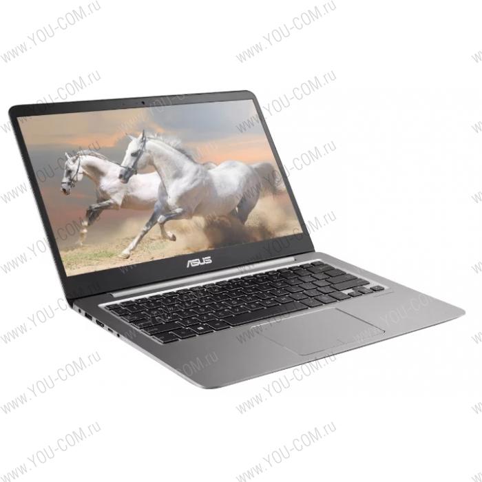 Ноутбук ASUS Zenbook UX410UA-GV517 Core i3 8130U/4Gb/256GB M.2 SSD/UMA/14.0"/FHD (1920x1080)AG/WiFi/BT/Cam/DOS/QUARTZ GREY/Illuminated KB/1,4kg/Sleeve