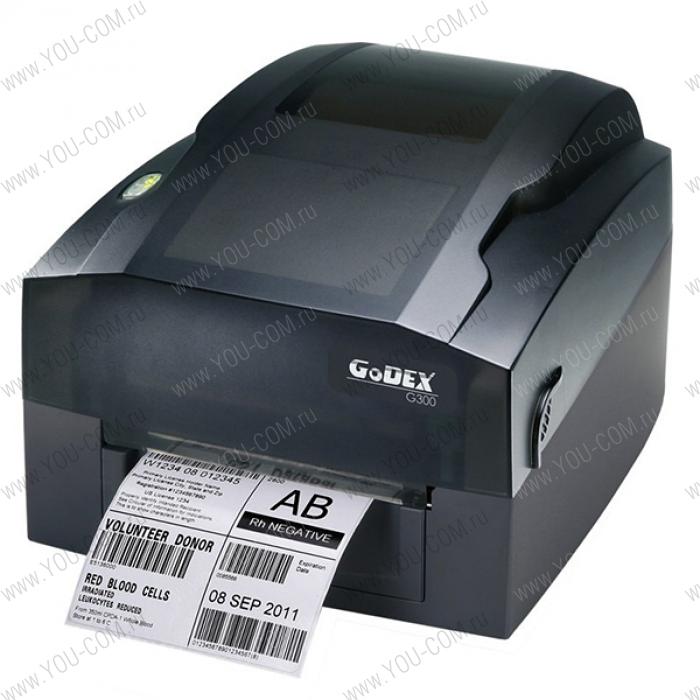 Godex TT G300US, 203 dpi, 4 ips, 0.5 core ribbon, USB+RS232