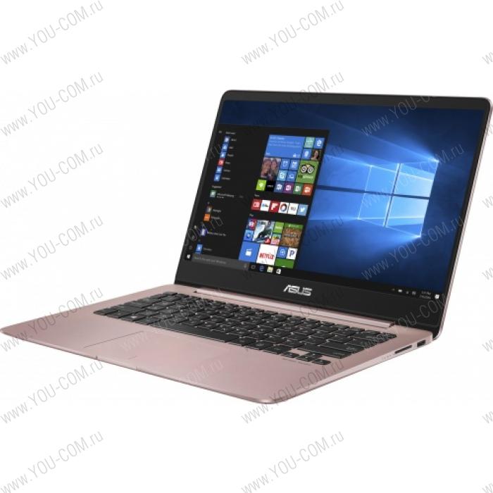 Ноутбук ASUS Zenbook UX430UA-GV356R Core i5 8250U/8Gb/256GB M.2 SSD/Intel 620/14.0"/FHD (1920x1080)/WiFi/BT/Cam/Windows 10 PRO/Illum KB/1,3kg/ROSE_GOLD/Sleeve+USB3.0 to RJ45