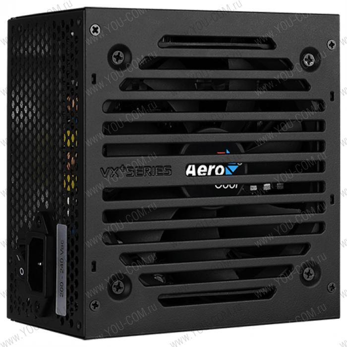 Блок питания Aerocool 600W Retail VX PLUS 600 ATX v2.3 Haswell, fan 12cm, 500mm cable, power cord, 20+4P, 4+4P, PCIe 6+2P x2, PATA x3, SATA x4, FDD