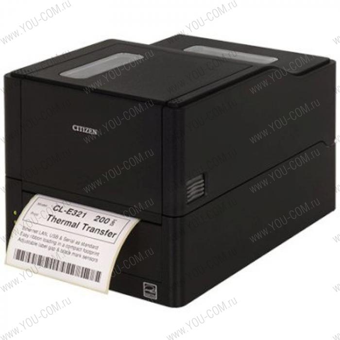 Citizen TT CL-E321, 203 dpi, LAN, USB, Serial, Black