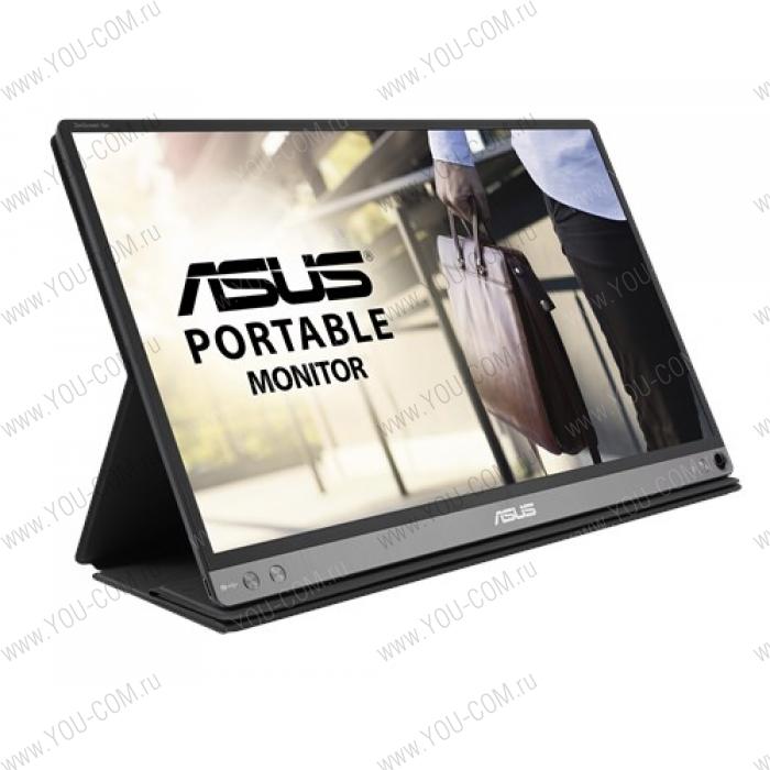 Монитор ASUS интерактивный 15.6" MB16AP IPS USB-Portable Monitor, 1920x1080, 5ms, 220cd/m2, 800:1, 178°/178°, USB Type-C/3.0, Pivot Auto-Rotate, Ultra-slim, SmartCase, Compatible Thunderbolt 3, DarkGray, 90LM0381-B02170