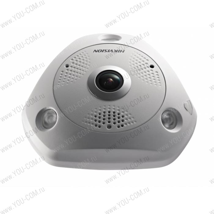 Hikvision DS-2CD6332FWD-IS (1.19mm) 3Мп fisheye IP-камера с ИК-подсветкой до 15м1/3’’ Progressive Scan CMOS; fisheye объектив 1.19мм; угол обзора по гор.:180°, по верт.:180°; механический ИК-фильтр