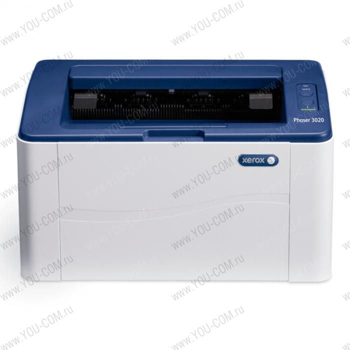 Принтер лазерный Принтер XEROX Phaser 3020 (A4, Laser, 20ppm, max 15K pages per month, 128MB, GDI)