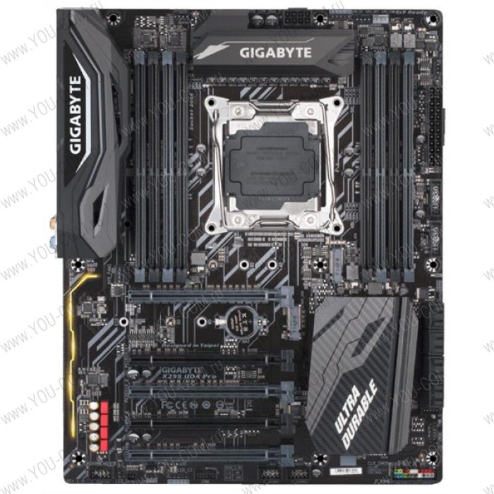 GIGABYTE X299 UD4 Pro // Socket 2066, Intel®X299, 8xDDR4-2400, 5xPCI-Ex16, 8xSATA3,(RAID 0/1/5/10), 2xM.2, 8 Ch Audio, GLan, (0+4)xUSB2.0, (8+4)xUSB3.1, 1xPS/2, ATX, RTL