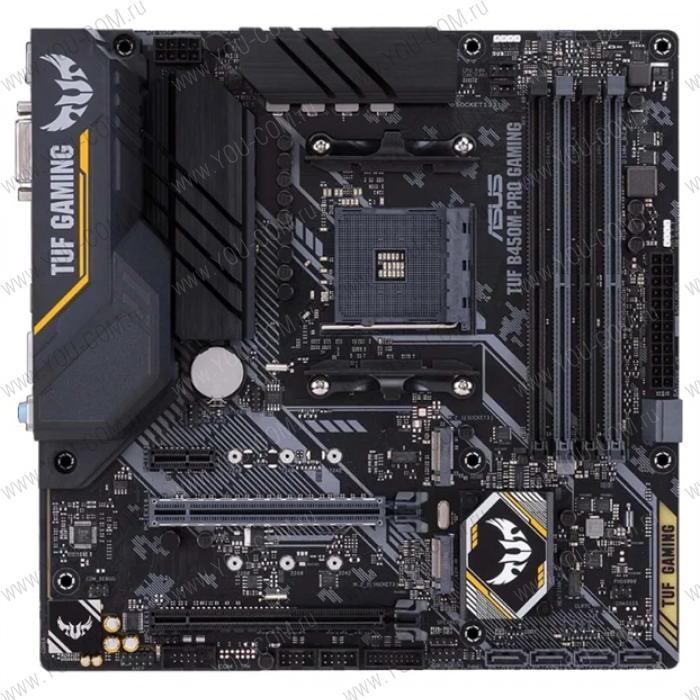 Материнская плата ASUS TUF B450M-PRO GAMING, Socket AM4, B450, 4*DDR4, DVI+HDMI, CrossFireX, SATA3 + RAID, Audio, Gb LAN, USB 3.1*6, USB 2.0*6, COM*1 header (w/o cable), mATX ; 90MB10A0-M0EAY0