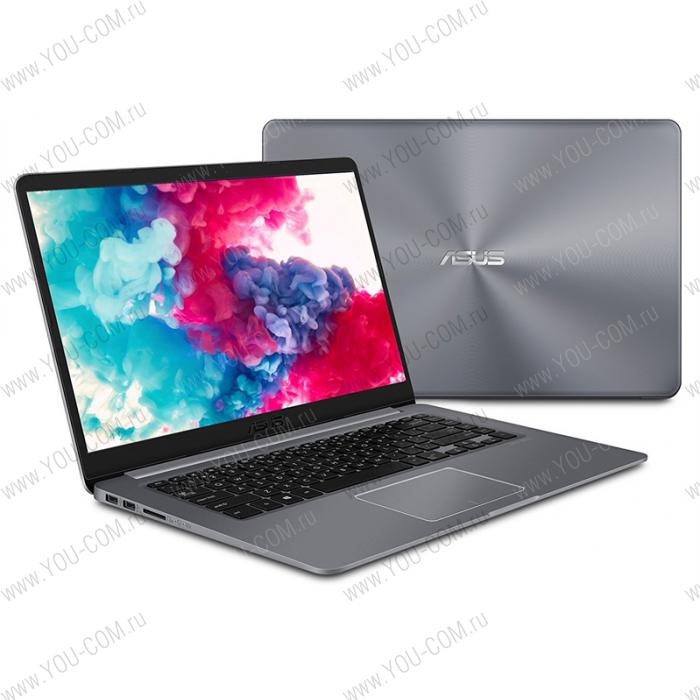 Ноутбук ASUS VivoBook S15 S510UA-BQ1377 Core i7 8550U/8Gb/1Tb+8G SSD Hybrid HDD/15.6"FHD IPS NanoEdge (1920x1080)/no ODD/Intel HD graphics 620/WiFi/BT/Cam/Illuminated Keyboard/DOS/1.7Kg/Grey_Metal