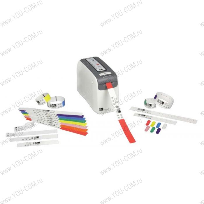 Принтер печати на браслетах Zebra DT Printer HC100; 300 dpi, EU and UK Cords, Swiss 271 font, ZPL II, XML, Serial, USB