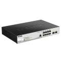 Коммутатор D-Link DGS-1210-10P/ME/B1A, L2 Managed Switch with 8 10/100/1000Base-T ports and 2 1000Base-X SFP ports (8 PoE ports 802.3af/802.3at (30 W), PoE Budget 78 W).16K Mac address, 802.3x Flow Control, 4K