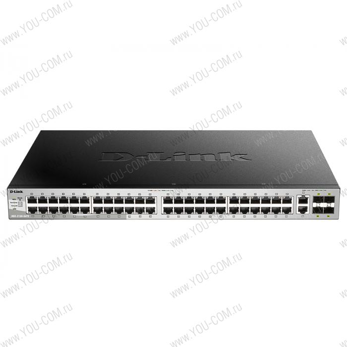 Коммутатор D-Link DGS-3130-54TS/A1A, PROJ L2+ Managed Switch with 48 10/100/1000Base-T ports and 2 10GBase-T ports and 4 10GBase-X SFP+ ports.16K Mac address, SIM, USB port, IPv6, SSL v3, 802.1Q VLAN,GVRP, 802