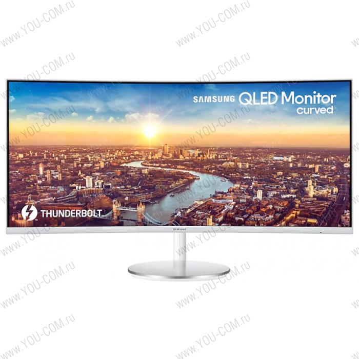 Монитор Samsung 34" C34J791WTI VA LED изогнутый 21:9 3440x1440 4ms 300cd 178/178 3000:1 HDMI DP 2*Thunderbolt3 M/M HAS USB White Silver