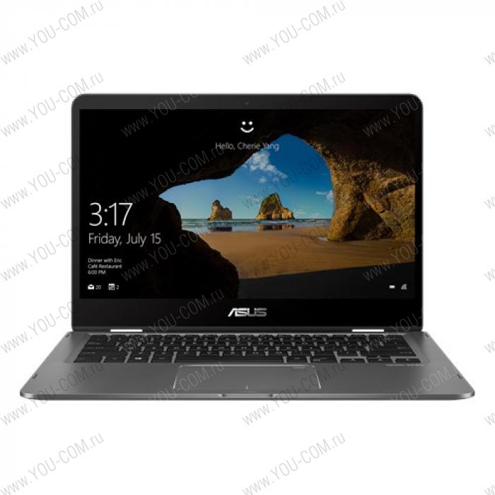 Ноутбук ASUS Zenbook Flip 14 UX461FA-E1039T Core i5-8265U/8Gb/512GB SSD/UMA/14.0 FHD 1920x1080 TOUCH /WiFi/BT/FP/Cam/Illum KB/Windows 10 Home/1.4Kg/Slate Grey/Sleeve + Stylus + USB3.0 to RJ45