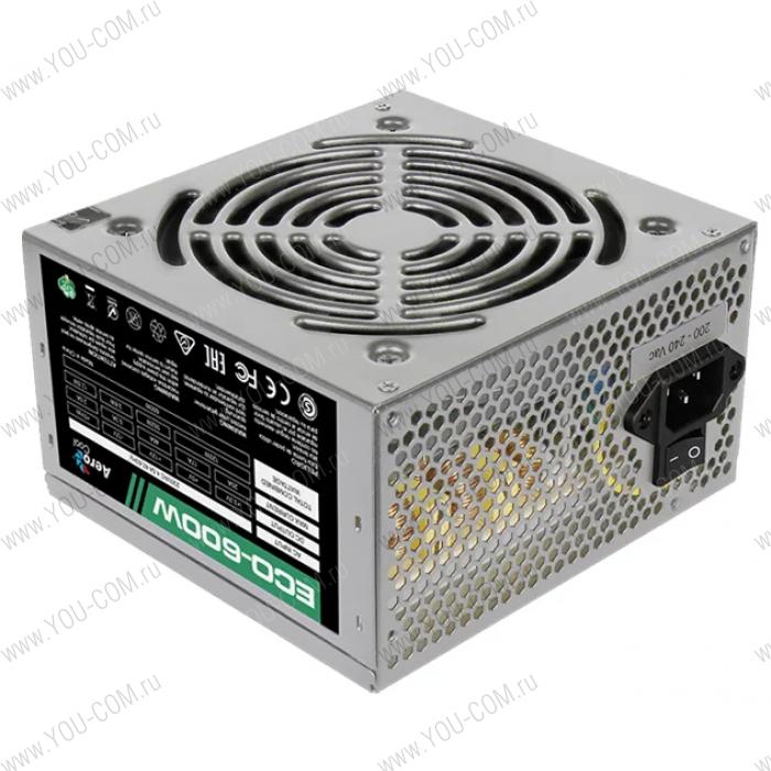 Блок питания Aerocool 600W Retail ECO-600W ATX v2.3 Haswell, fan 12cm, 400-mm cable, power cord, 20+4P, 12V 4+4P, 1x PCI-E 6+2P, 4x SATA, 3x PATA, 1x FDD