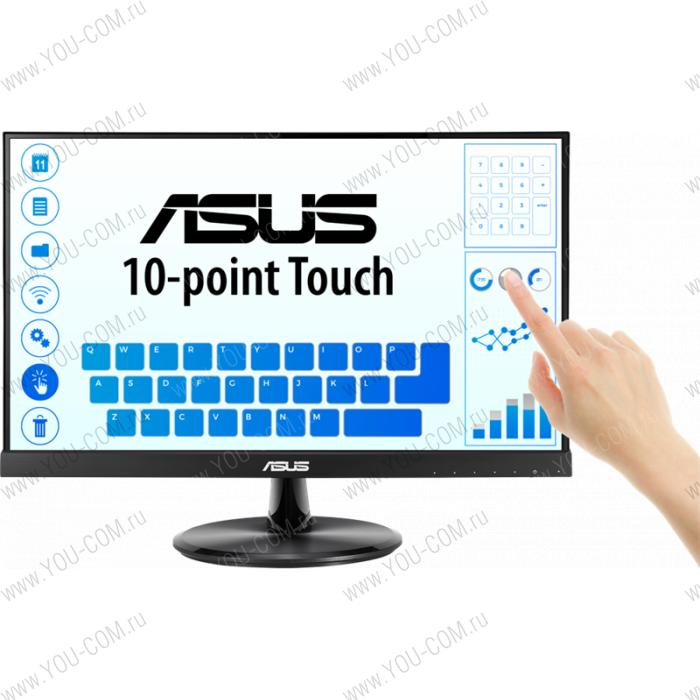 Монитор ASUS 21.5" VT229H Touch IPS LED, 1920x1080, 5ms, 250cd/m2, 178°/178°, 100mln:1,  D-SUB, HDMI, USB, колонки, Tilt, VESA, Black, 90LM0490-B01170