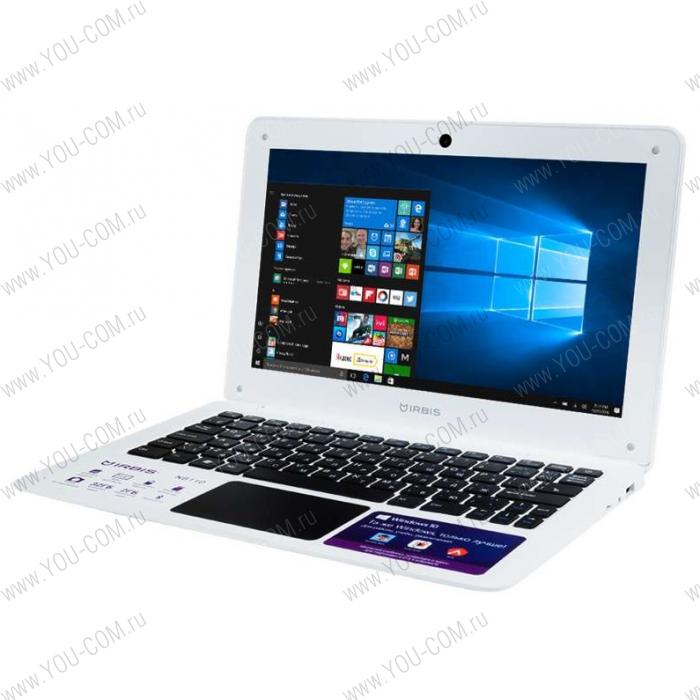 Ноутбук IRBIS NB110W, 11,6" (1920x1080IPS), Intel Atom Z8350 4x1.8Ghz, 2048MB, 32GB, cam 0.3MPx, Wi-Fi,  jack 3.5, 8000 mAh, Plastic, White, Windows 10, 