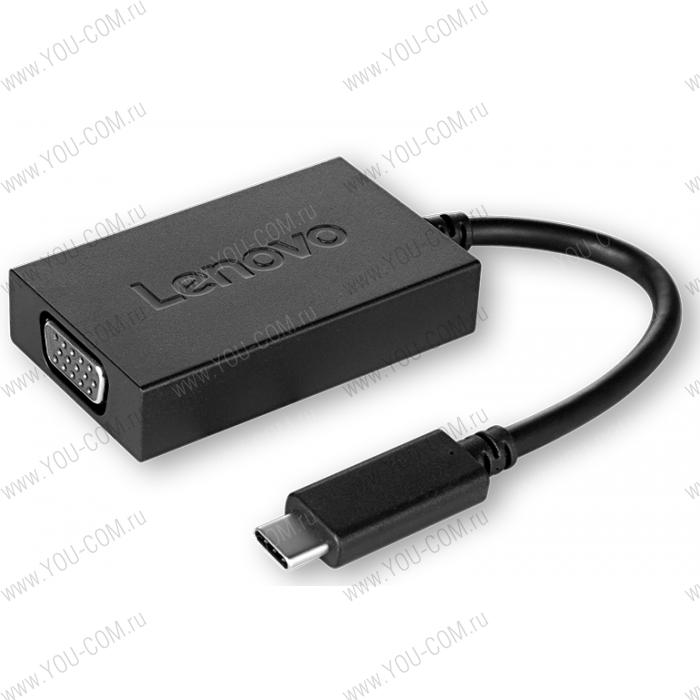 Lenovo USB-C to VGA plus Power Adapter (Support USB-С PD2.0 Profile 4(max. power is 60W=20V*3A)