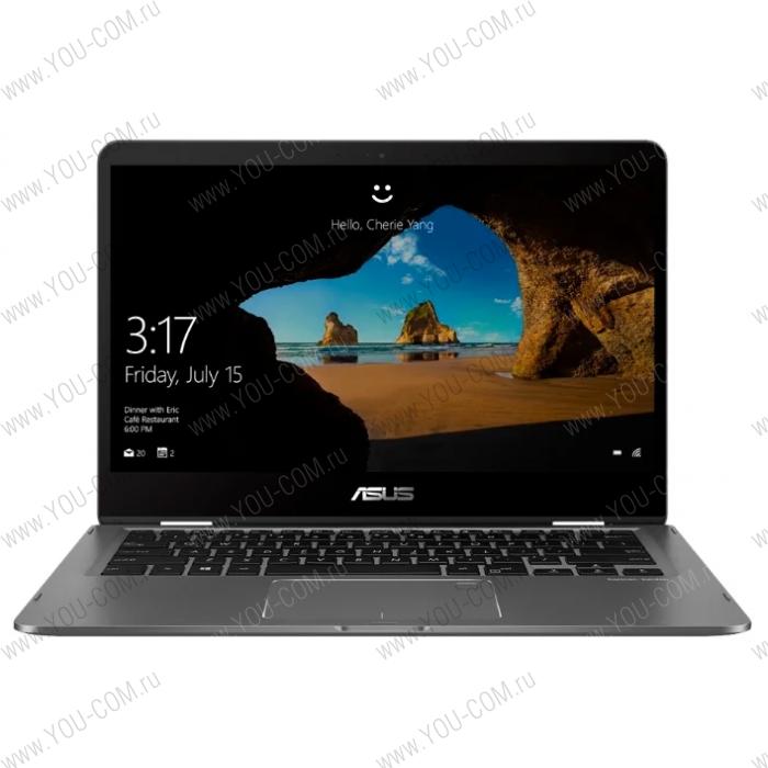 Ноутбук ASUS Zenbook Flip 14 UX461FA-E1010T Core i5-8265U/8Gb/256GB SSD/UMA/14.0 FHD 1920x1080 TOUCH /WiFi/BT/FP/Cam/Illum KB/Windows 10 Home/1.4Kg/Slate Grey/Sleeve + Stylus + USB3.0 to RJ45/2Y War