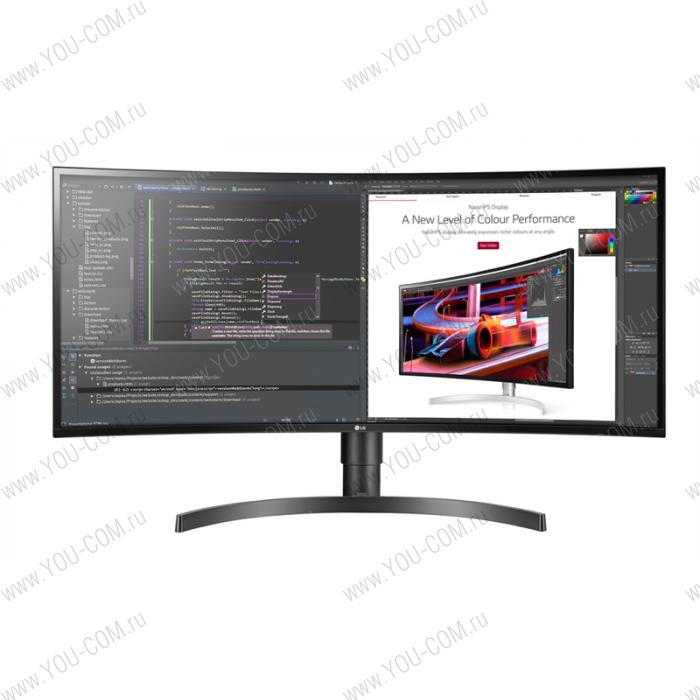 Монитор LG 34" 34WL85C-B IPS LED изогнутый, 3440x1440, 5ms, 300cd/m2, 1000:1 (Mega DCR), 178°/178°, HDMI*2, DisplayPort, USB-Hub, HDR 10, колонки, Tilt, HAS, Headphone Out, Black