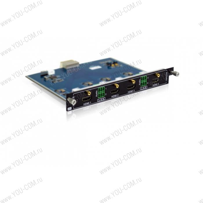 Плата входная для модульного матричного коммутатора Digis MMA-I4-UH, 4K, x4 HDMI v.1.4, HDCP 1.4, x4 аудио вход (3 pin Phoenix), EDID
